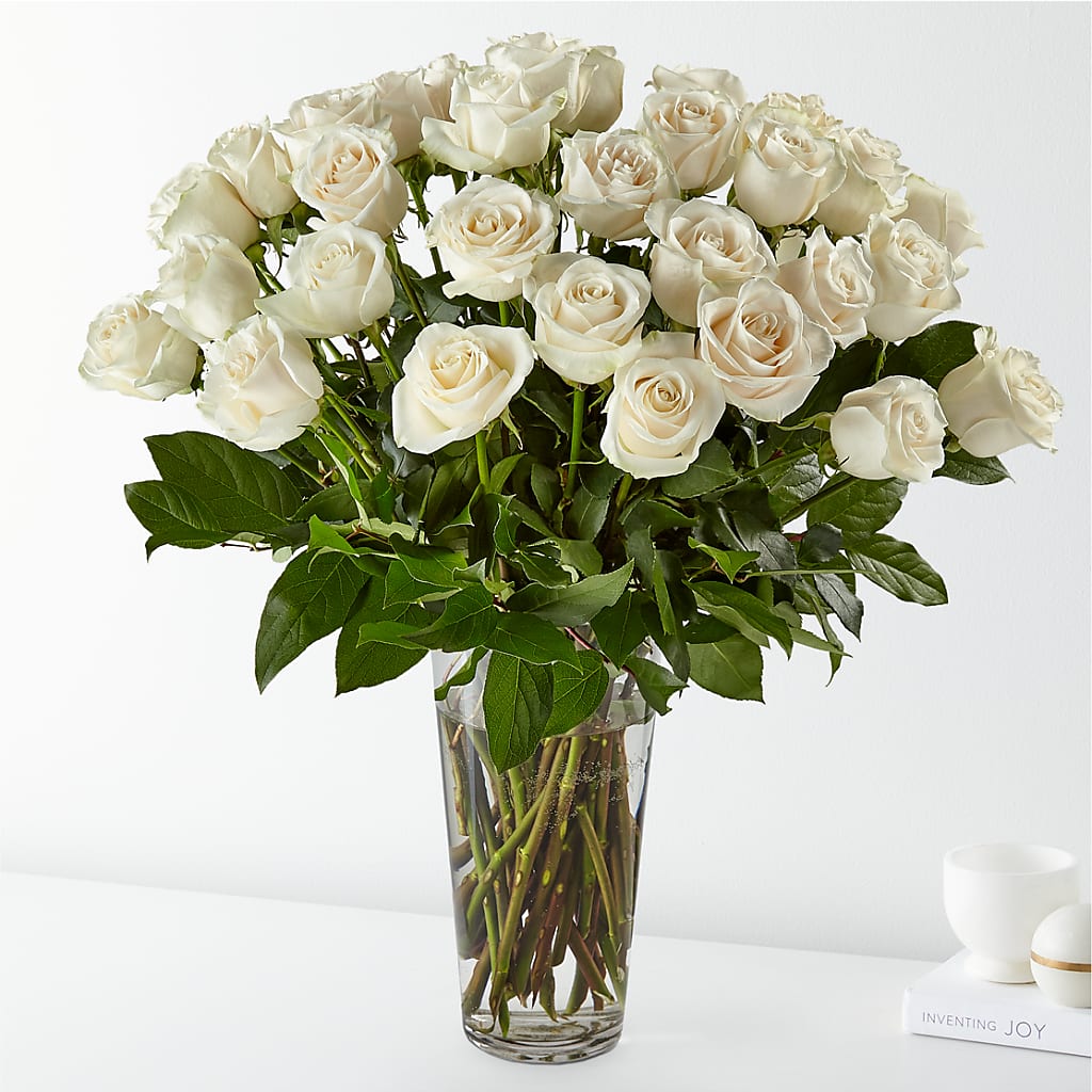 Long Stem White Rose Bouquet – Simply Flowers, Moscow TN