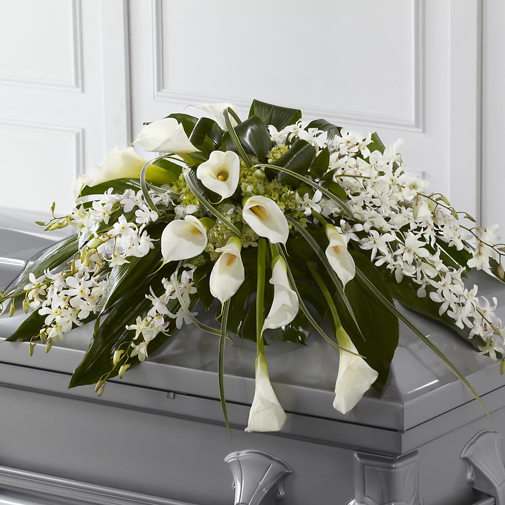 Angel Wings Casket Spray – Simply Flowers, Moscow TN
