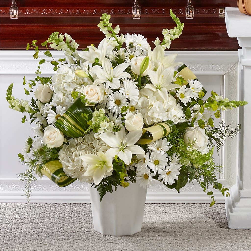 Thoughts of Tranquility Floor Basket – Simply Flowers, Moscow TN