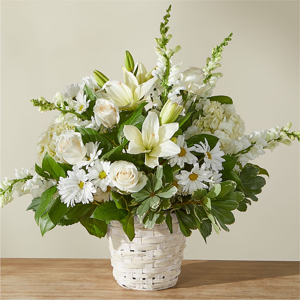 Ivory Elegance Floral Basket – Simply Flowers, Moscow TN