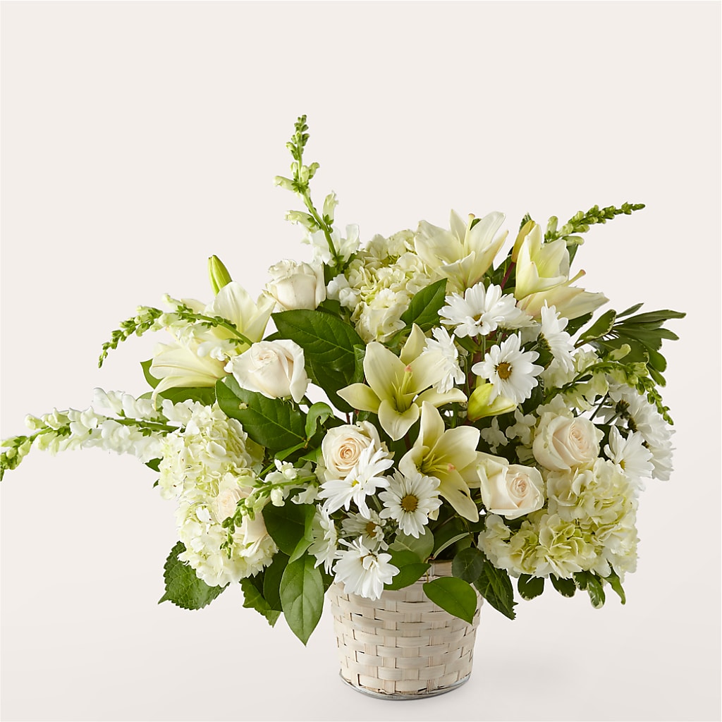 Ivory Elegance Floral Basket – Simply Flowers, Moscow TN