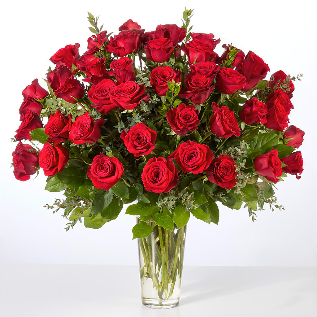 Forever Yours Fifty Stem Red Rose Bouquet – Simply Flowers, Moscow TN