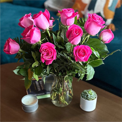 Long Stem Pink Rose Bouquet –  Simply Flowers, Moscow TN