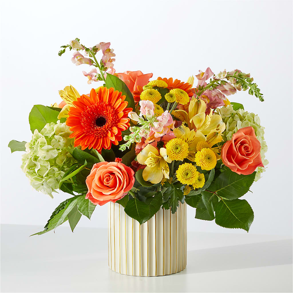 Autumn Sunshine Bouquet with Ivory Vase –  Simply Flowers, Moscow TN