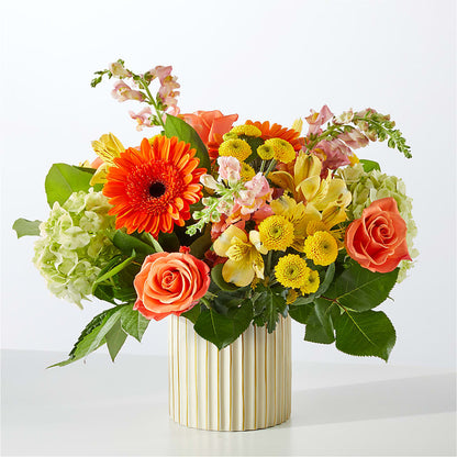 Autumn Sunshine Bouquet with Ivory Vase –  Simply Flowers, Moscow TN